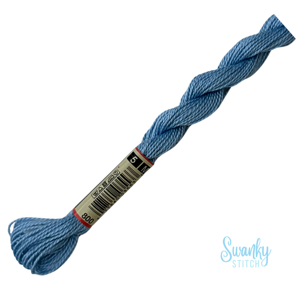 DMC 5 Pearl Cotton 800 Sky Blue