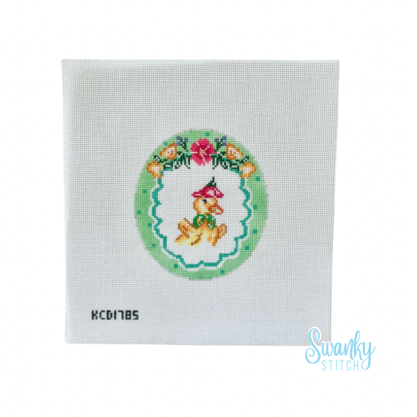 Polka Dot Easter Vignette Duck Oval