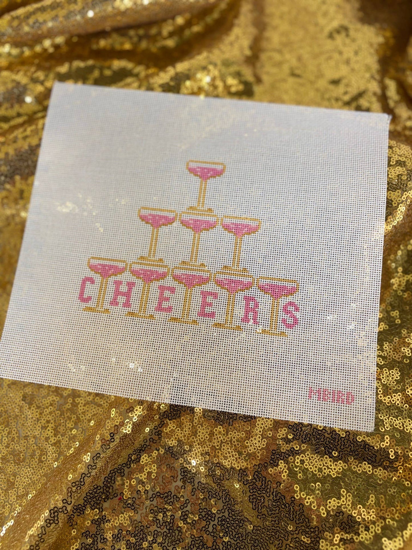 Cheers Champagne Canvas 18 Mesh