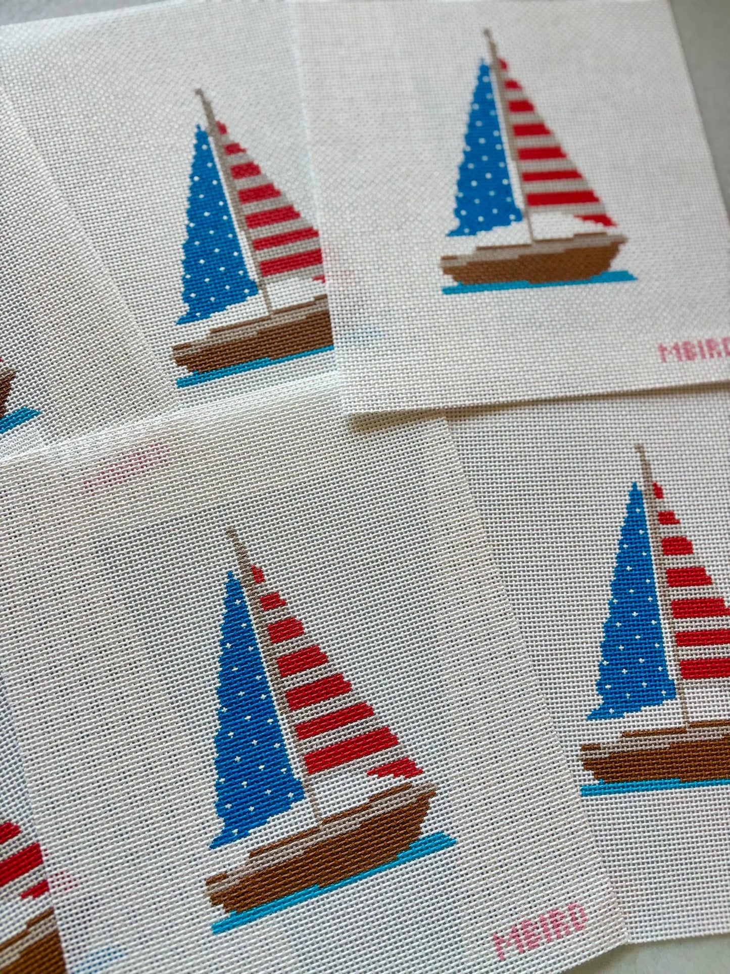 American Flag Boat 13 mesh canvas