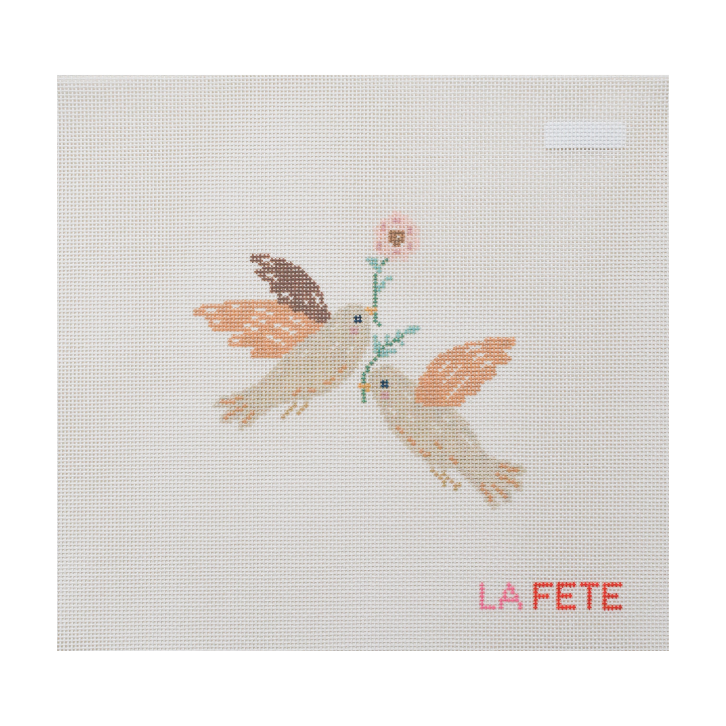12 Days Of Christmas - Two Turtle Doves Hand Painted Needlepoint Canvas