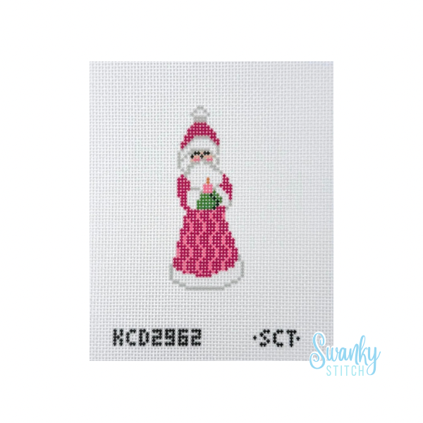 Santa with Candle Printed Canvas