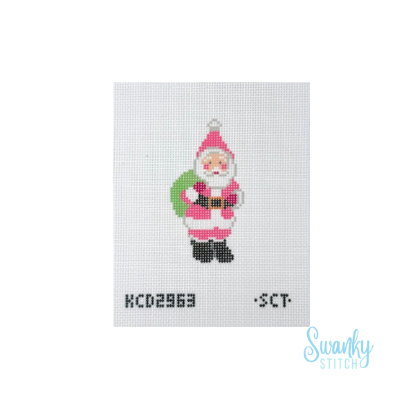 Pink Santa Printed Canvas