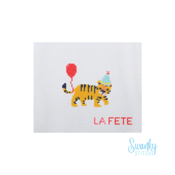 Party Animals - Tiger Hand Painted Needlepoint Canvas