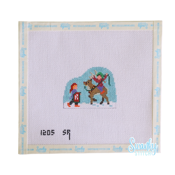 Santa's Village, Elves Riding Rudolph - 18 mesh