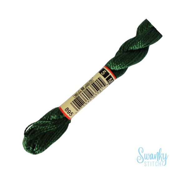 DMC 5 Pearl Cotton 895 Bottle Green