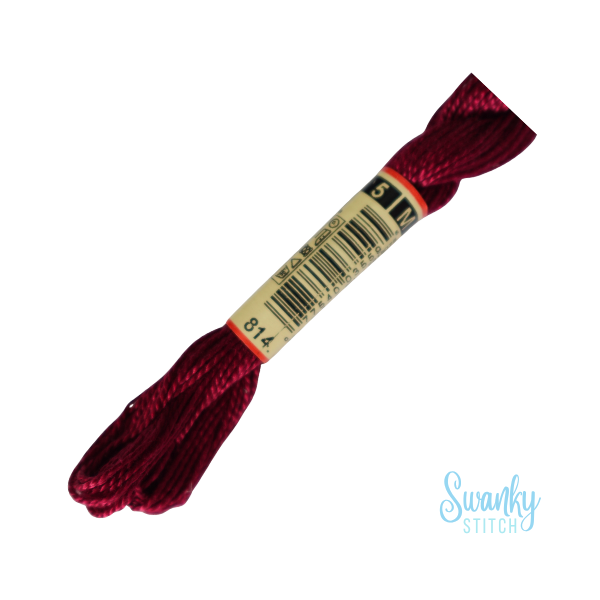 DMC 5 Pearl Cotton 814 Vin Rouge