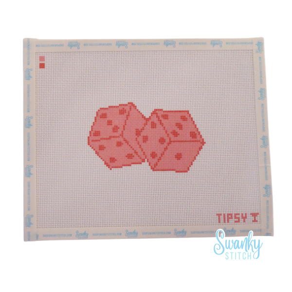 Pink Dice Needlepoint Canvas