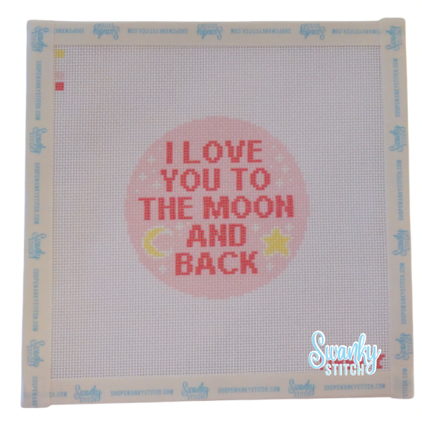 I Love You to the Moon and Back Pink Canvas