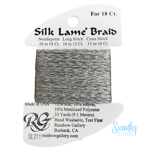 Silk Lamé Braid 18 SL211 Glacier Gray