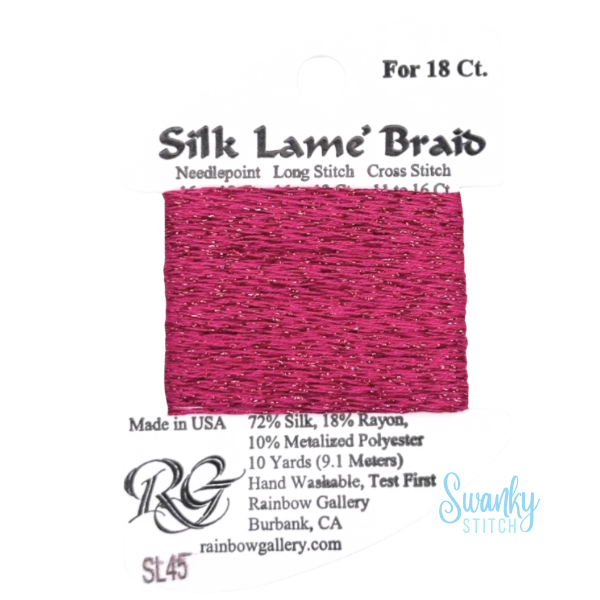 Silk Lamé Braid 18 SL45 Deep Rose