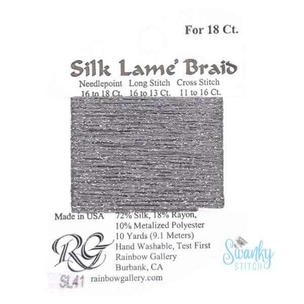 Silk Lamé Braid 18 SL41 Pewter