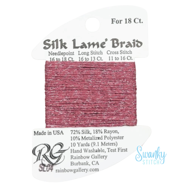 Silk Lamé Braid 18 SL04 Antique Rose