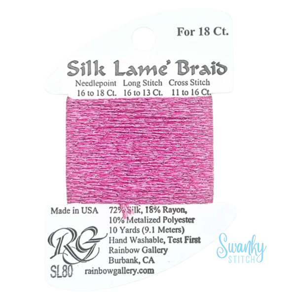 Silk Lamé Braid 18 SL80 Pink Carnation