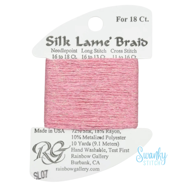 Silk Lamé Braid 18 SL07 Pink