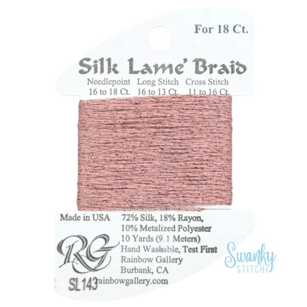 Silk Lamé Braid 18 SL143 Cameo Pink