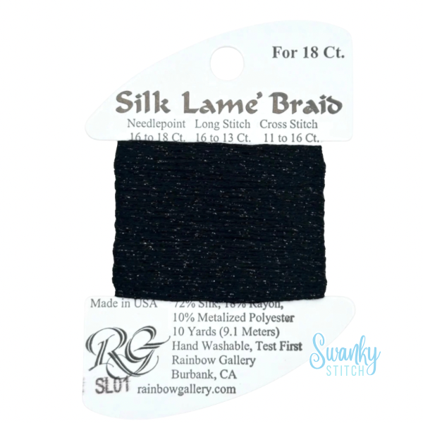 Silk Lamé Braid 18 SL01 Black