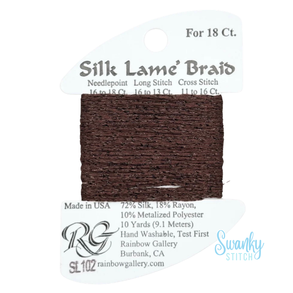 Silk Lamé Braid 18 SL102 Warm Brown