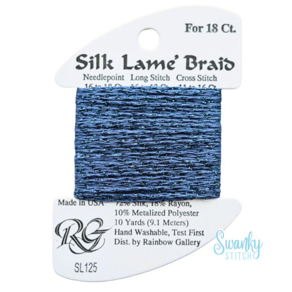 Silk Lamé Braid 18 SL125 Denim