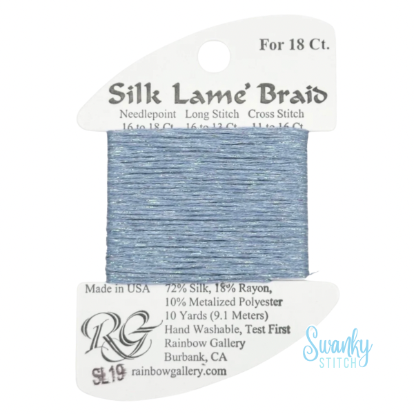 Silk Lamé Braid 18 SL19 Antique Blue