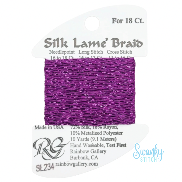 Silk Lamé Braid 18 SL234 Striking Purple