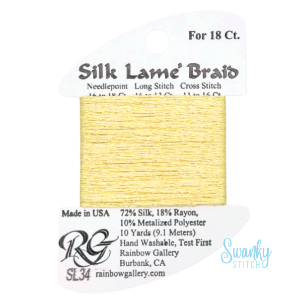 Silk Lamé Braid 18 SL34 Lemon