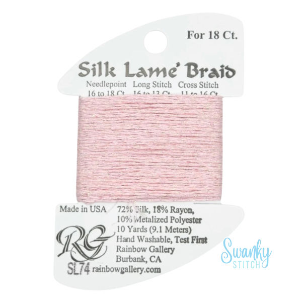 Silk Lamé Braid 18 SL74 Pale Pink