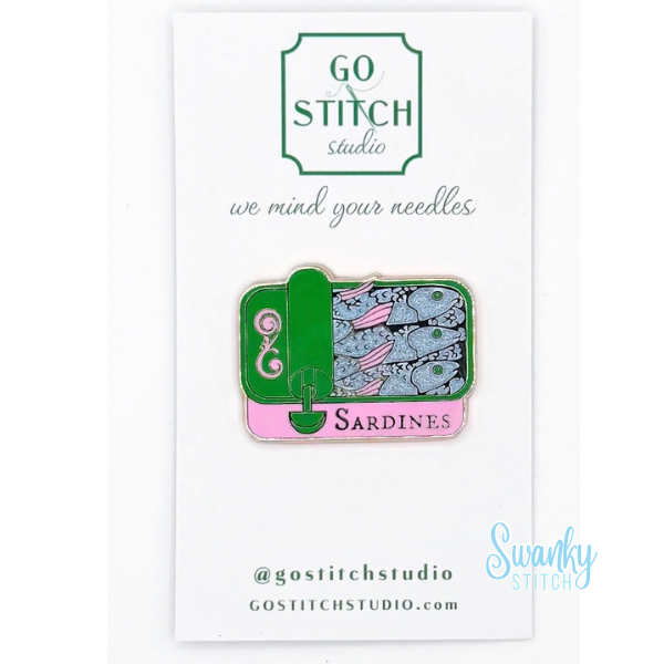 Pink and Green Sardine Can Needle Minder