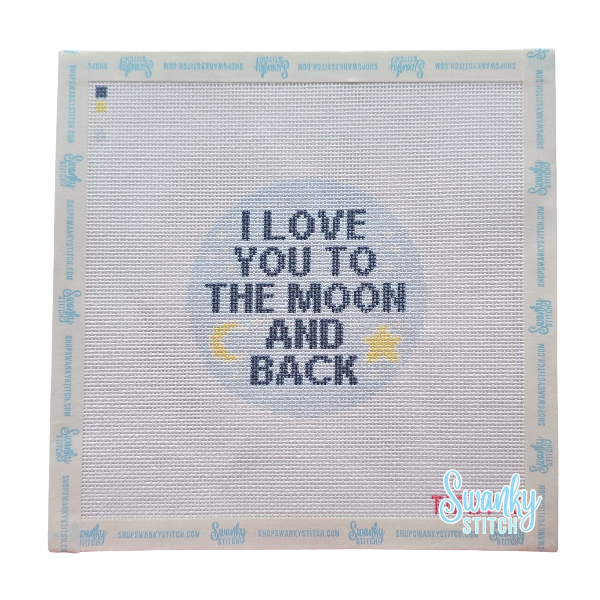 I Love You to the Moon and Back Blue Canvas