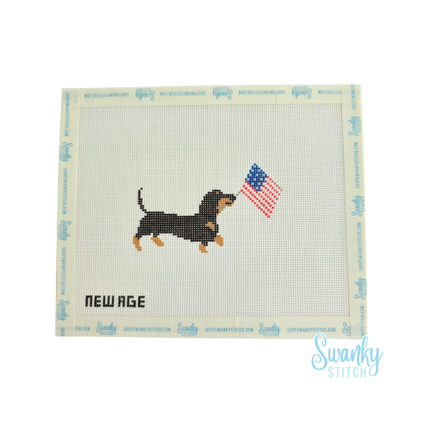 Dachshund with American Flag