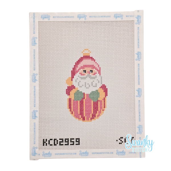 Striped Santa Printed Canvas
