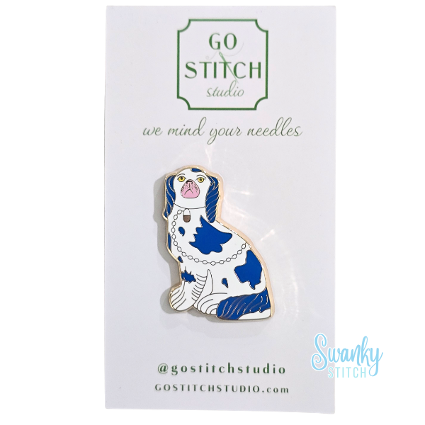 Blue Staffordshire Dog Needle Minder