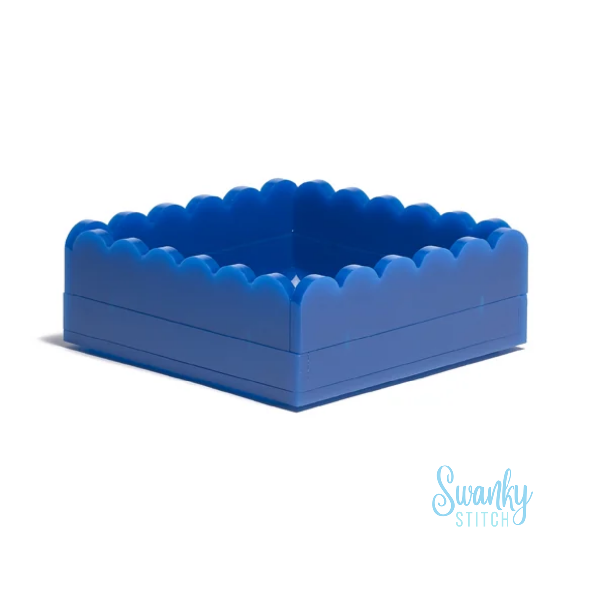 Scallop Acrylic Tray- 5" Square Dark Blue