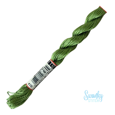DMC 5 Pearl Cotton 470 Light Avocado Green