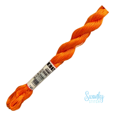 DMC 5 Pearl Cotton 740 Tangerine