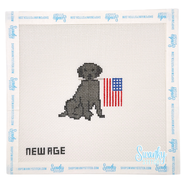 Patriotic Black Lab Canvas