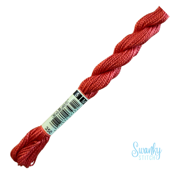DMC 5 Pearl Cotton 350 Vermillion