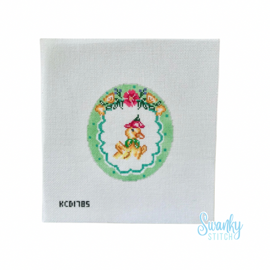Polka Dot Easter Vignette Duck Oval
