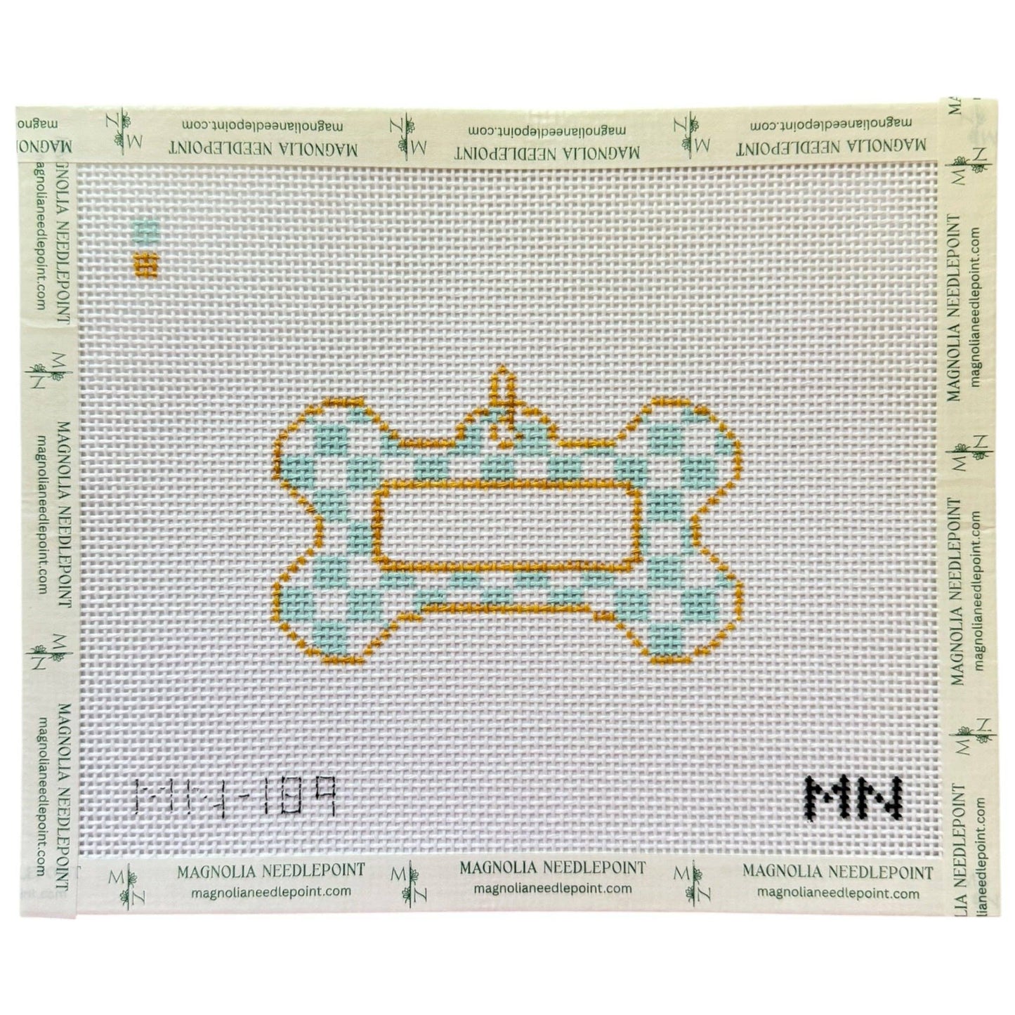 Blue Check Dog Tag Canvas: No Name
