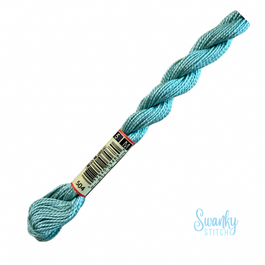DMC 5 Pearl Cotton 504 Blue Green Light