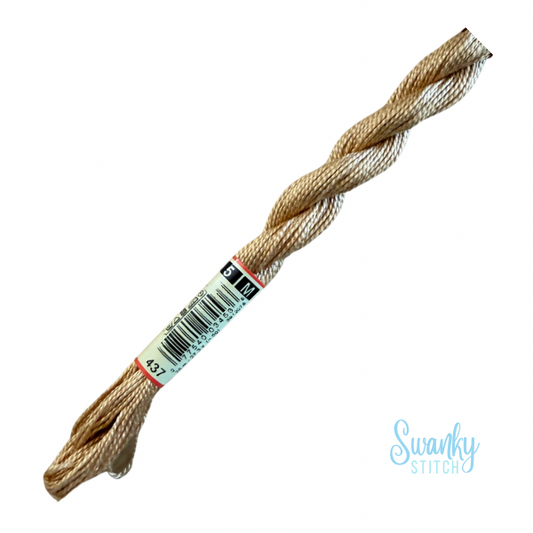 DMC 5 Pearl Cotton 437 Camel
