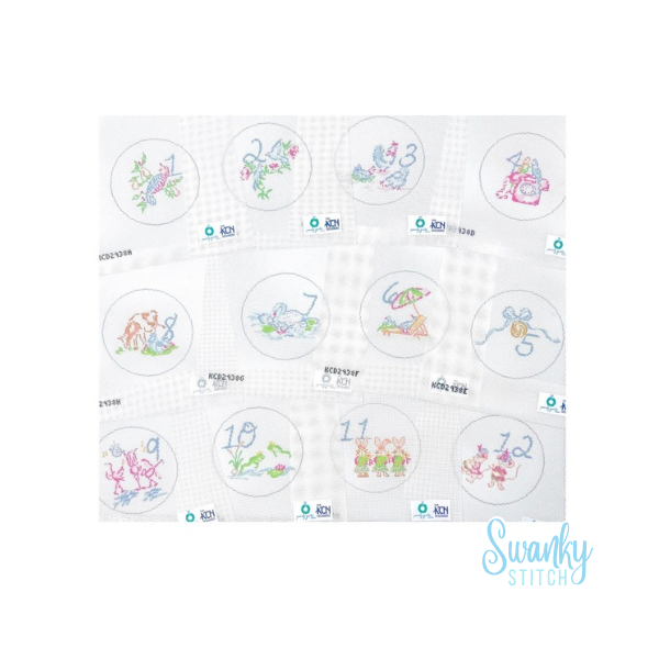 12 Days of Christmas Rounds Set Printed Canvas