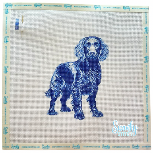 Vintage Blue Toile Boykin Spaniel