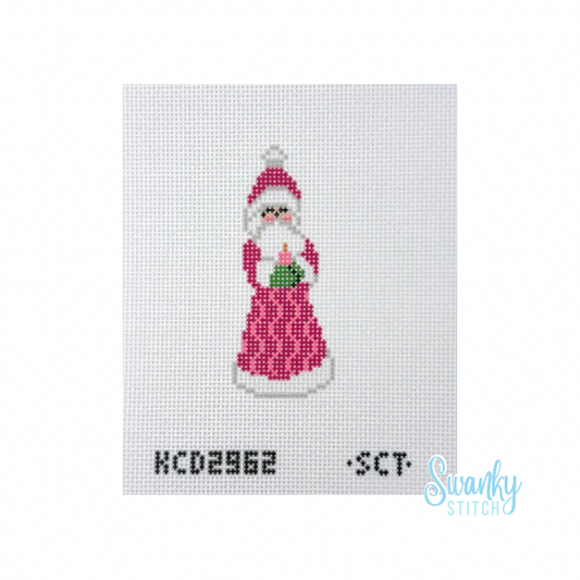 Santa with Candle Printed Canvas