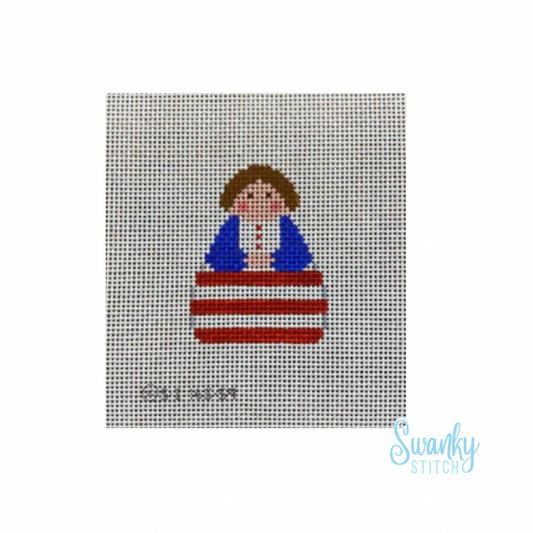 Stitch It Angels Red White Stripe with Blue Angel