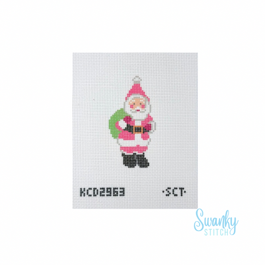 Pink Santa Printed Canvas