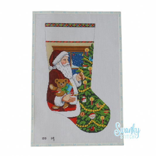 Santa and Cookies with Tree, Stocking