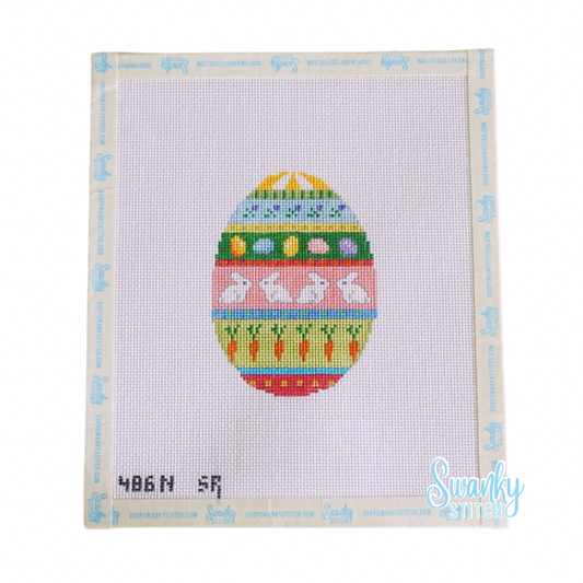 Bunny Stripe Egg, 4" Egg - 18 mesh