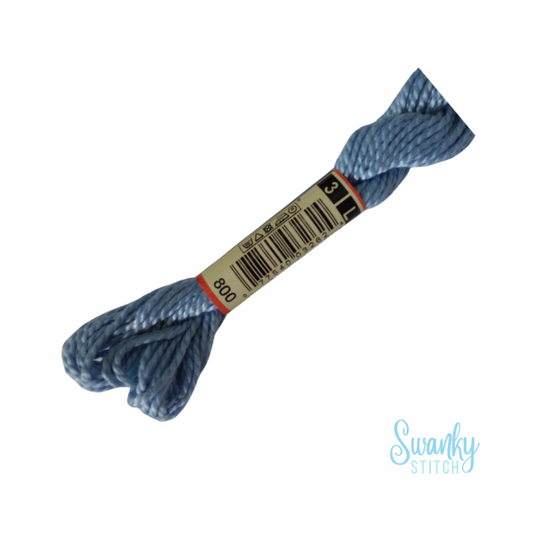 DMC 3 Pearl Cotton 800 Sky Blue