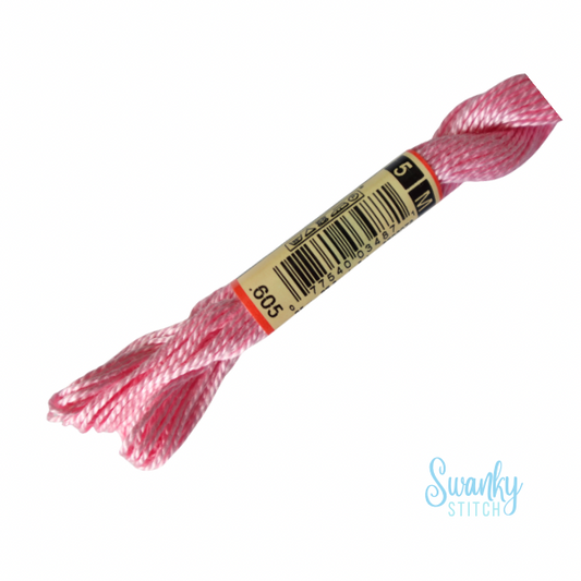 DMC 5 Pearl Cotton 605 Rosebud